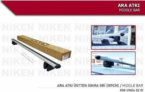 Araç üstü ara atkı bagaj taşıyıcı-gri(üstten sıkıştırmalı) alüminyum 109 cm uzunluk
