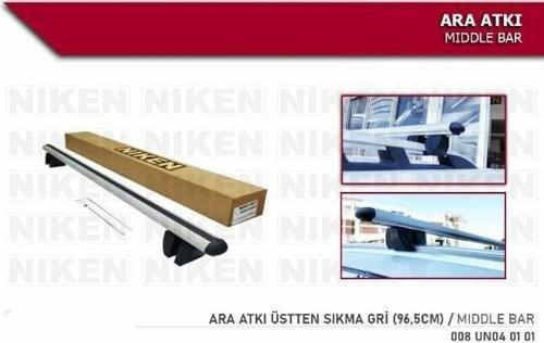 Araç üstü ara atkı tavan barı bagaj taşıyıcı-gri(üstten sıkıştırmalı model)alüminyum 96,5 cm