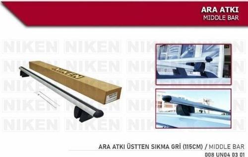 Araç üstü ara barı bagaj taşıyıcı-gri(üstten sıkıştırmalı ) alüminyum 115 cm uzunluk
