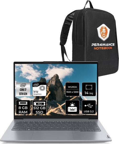 Thinkbook 14 G6 İ7 13700H 8Gb Ddr5 512Gb Ssd 14'' Fhd+ Fdos Dizüstü Bilgisayar & Per4 Çanta