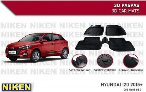 Hyundai i20 Havuzlu 3D Paspas Niken Siyah 2015-Sonrası