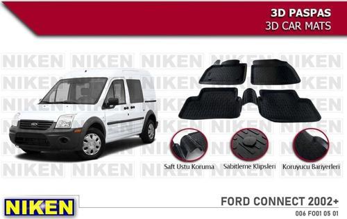 Ford Connect Havuzlu 3D Paspas Niken Siyah 2002-2009 Arası