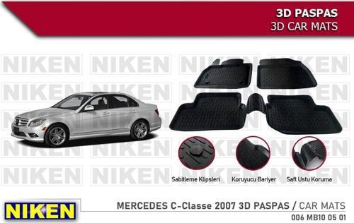 Mercedes E serisi w212 Havuzlu 3D Paspas Niken Siyah 2007 Sonrası