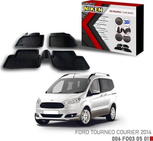 Ford Tourneo Courier Havuzlu 3D Paspas Niken Siyah 2014+ sonrası uyumlu