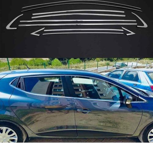 Renault Clio 4 Cam Çerçevesi Krom Komple 2012-2019 arası