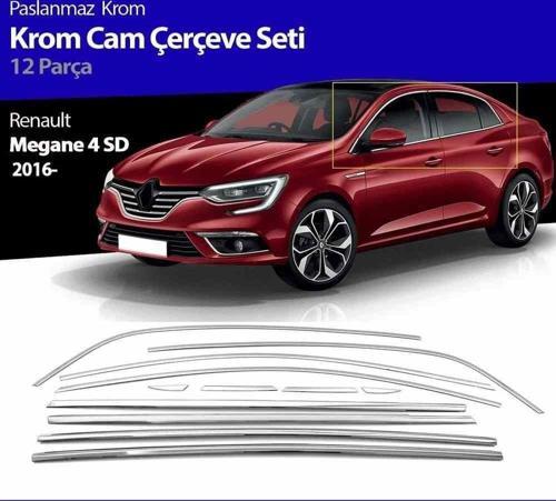 Renault Megane 4 Cam Çerçevesi Kromu Komple Set 12 Parça 2016+ sonrası