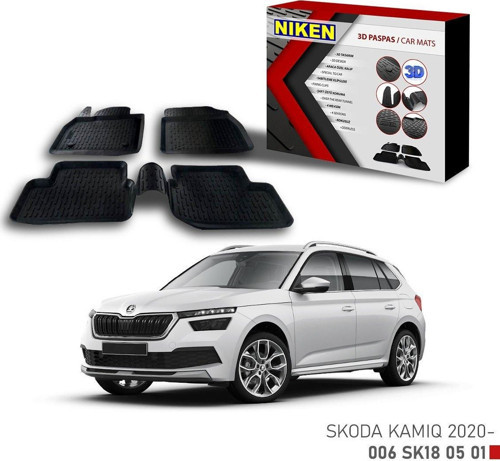 Skoda Kamiq Havuzlu 3D Paspas Niken Siyah 2020+ sonrası uyumlu