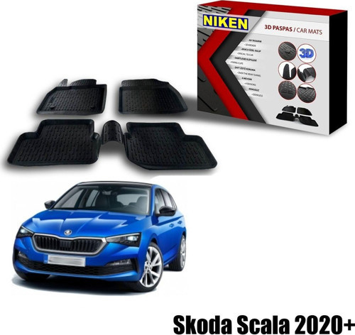 Skoda Scala Havuzlu 3D Paspas Niken Siyah 2020+ sonrası uyumlu