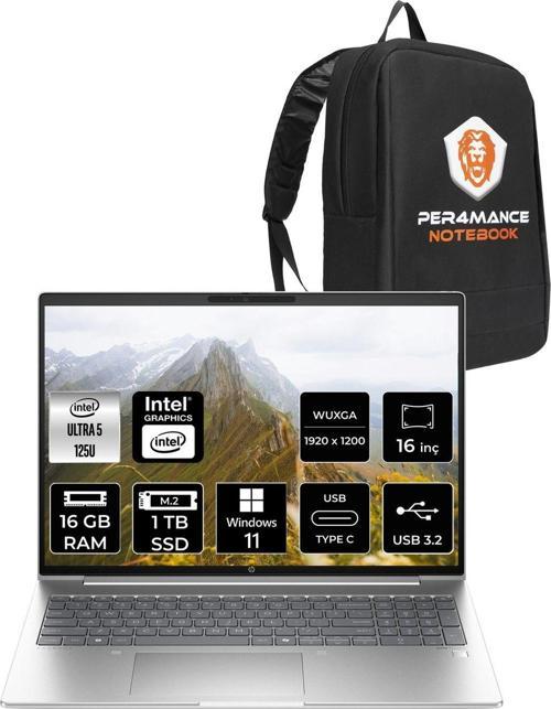 Probook 460 G11 İntel Core Ultra 5 125U 16Gb 1Tb Ssd 16'' Wuxga W11P 9Y7S7Et & Per4 Çanta