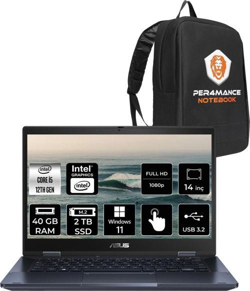Expertbook B3 Flip İ5 1235U 40Gb Ram 2Tb Ssd 14" Fhd W11H Dokunmatik Bilgisayar & Per4 Çanta