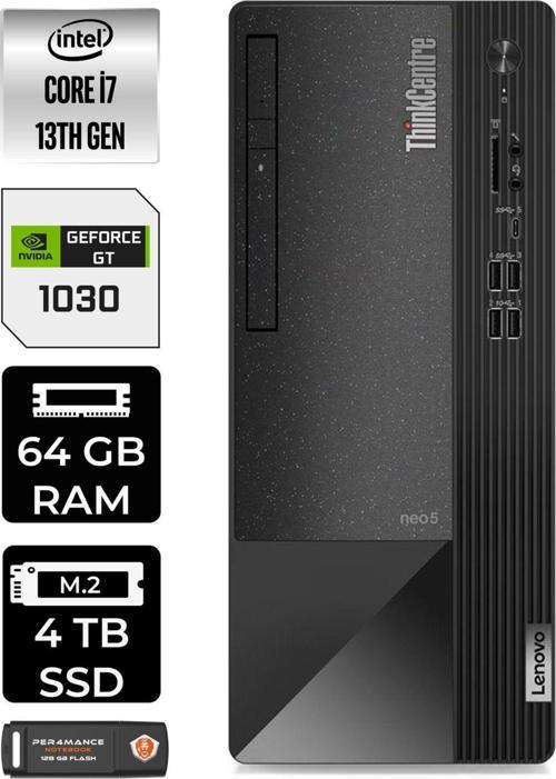 Neo 50T 12Jd0008Tre600 İ7 13700 64Gb Ram 4Tb Ssd Gt1030 4Gb W11P Masaüstü Bilgisayar