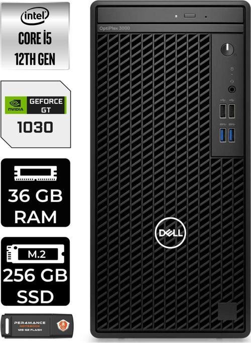 Optıplex 3000 En010O3000581 İ5 12500 36Gb Ram 256Gb Ssd Gt1030 W11P Masaüstü Bilgisayar