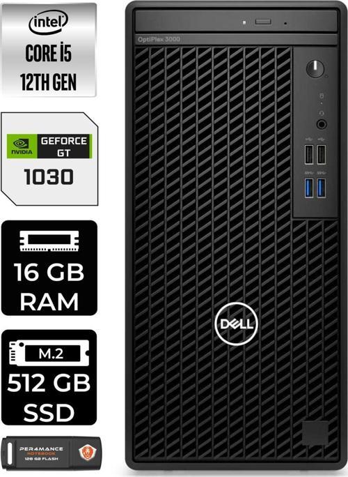 Optıplex 3000 En010O3000512 İ5 12500 16Gb Ram 512Gb Ssd Gt1030 W11H Masaüstü Bilgisayar