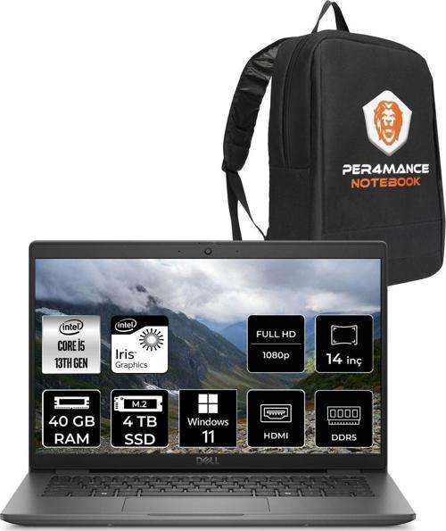 Latitude 3450 İ5 1335U 40Gb Ddr5 4Tb Ssd 14'' Ips W11H Taşınabilir Bilgisayar & Per4 Çanta