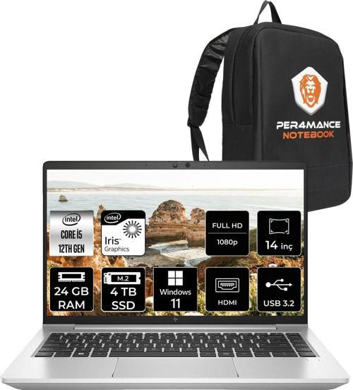 Elitebook 640 G9 Intel Core İ5 1235U 24Gb 4Tb Ssd 14" Fhd W11H & Per4 Çanta