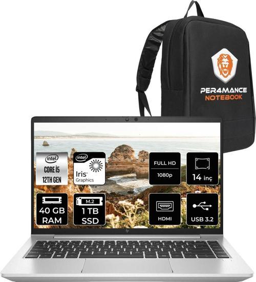 Elitebook 640 G9 Intel Core İ5 1235U 40Gb 1Tb Ssd 14" Fhd Fdos & Per4 Çanta