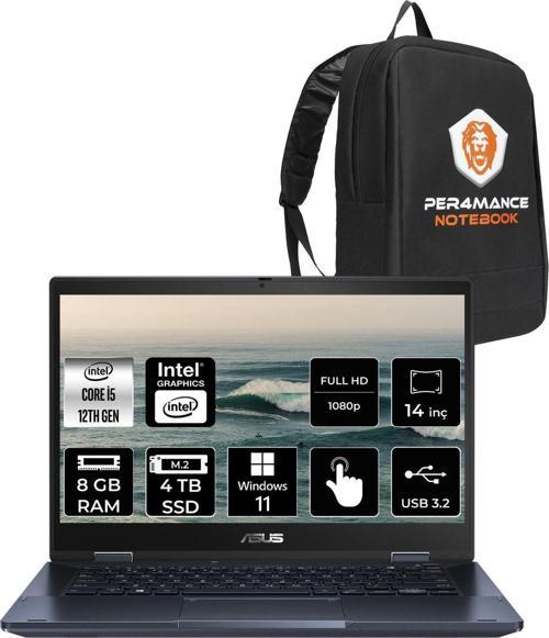 Expertbook B3 Flip İ5 1235U 8Gb Ram 4Tb Ssd 14" Fhd W11H Dokunmatik Bilgisayar & Per4 Çanta