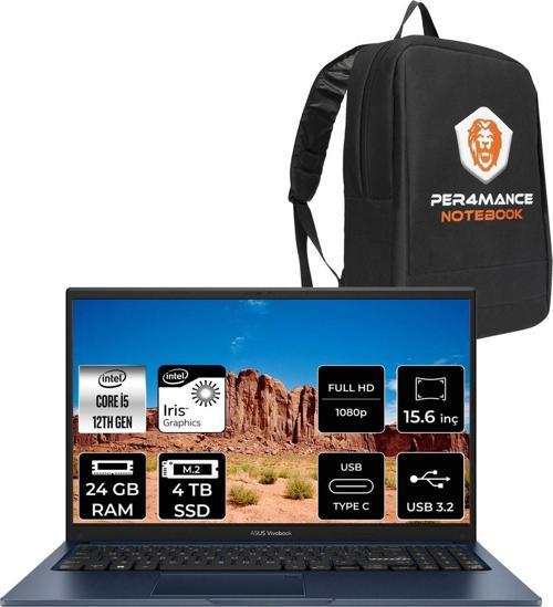 Vivobook 15 X1504Za İ5 1235U 24Gb Ram 4Tb Ssd 15.6'' Fhd Fdos Nj547 & Per4 Çanta