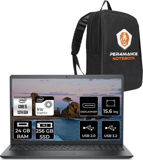 Vostro 3530 Intel Core İ5 1334U 24Gb 256Gb Ssd 15.6" Fhd Fdos & Per4 Çanta