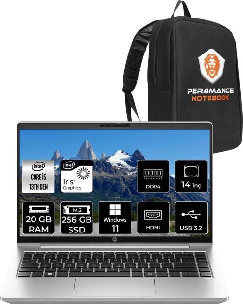 Probook 440 G10 İ5 1334U 20Gb Ram 256Gb Ssd 14'' Fhd Ips W11H Dizüstü Bilgisayar & Per4 Çanta