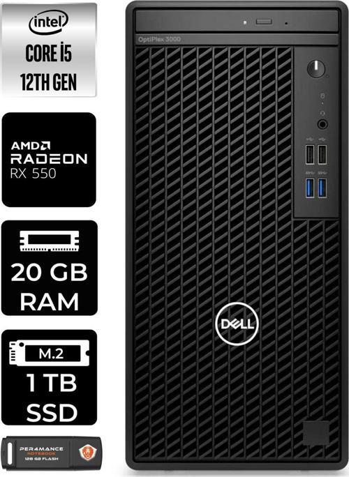 Optıplex 3000 En010O3000268 İ5 12500 20Gb Ram 1Tb Ssd Rx550 W11P Masaüstü Bilgisayar