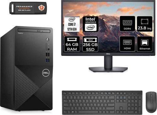 Vostro 3910 Aen7600Vdt3910S046 İ7 12700 64Gb Ram 256Gb Ssd 23.8" Fdos Masaüstü Bilgisayar