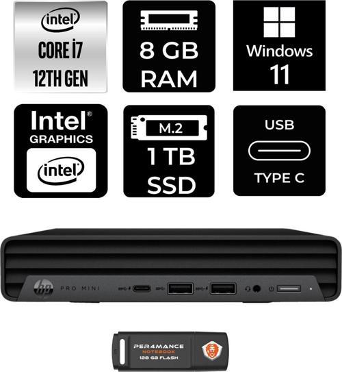 Pro Mini 400 G9 İ7-12700T 8Gb Ram 1Tb Ssd W11Home 6D378Ea Mini Pc & Per4 Bellek