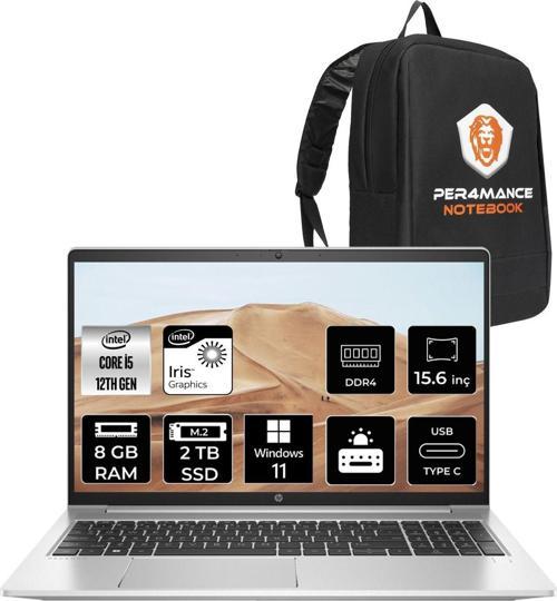 Probook 450 G9 İ5 1235U 8Gb 2Tb Ssd Fdos 15.6" Fhd W11Home 6A178Ea & Per4 Çanta