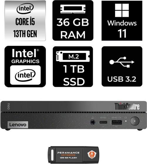 Thinkcentre 50Q Gen 4 İ5-13420H 36Gb Ram 1Tb Ssd W11Pro 12Ln0048Tr Mini Pc & Per4 Bellek