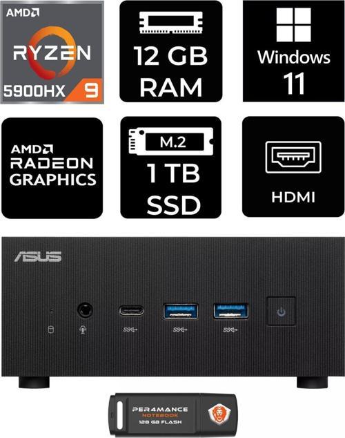 Expertcenter Pn52 R9-5900Hx 12Gb Ram 1Tb Ssd W11Home Mini Masaüstü Pc & Per4 Bellek