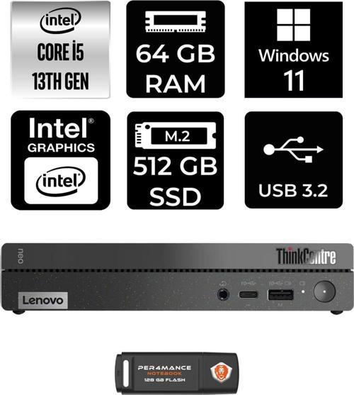 Thinkcentre 50Q Gen 4 İ5-13420H 64Gb Ram 512Gb Ssd W11Pro 12Ln0048Tr Mini Pc & Per4 Bellek
