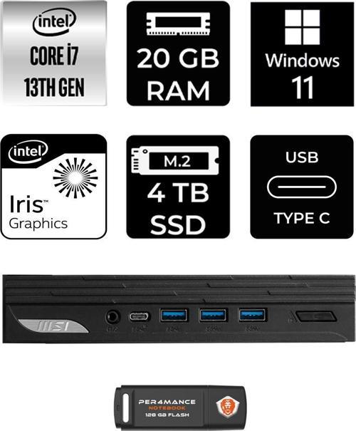 Pro Dp10 Intel Core İ7 1360P 20Gb 4Tb Ssd W11H Mini Pc & Per4 Usb Bellek 13M001Eup320