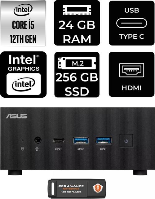 Expertcenter Pn64 İ5-12500H 24Gb Ram 256Gb Ssd Fdos Mini Masaüstü Pc & Per4 Bellek