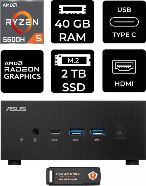 Expertcenter Pn52 R5-5600H 40Gb Ram 2Tb Ssd Fdos Mini Masaüstü Pc & Per4 Bellek