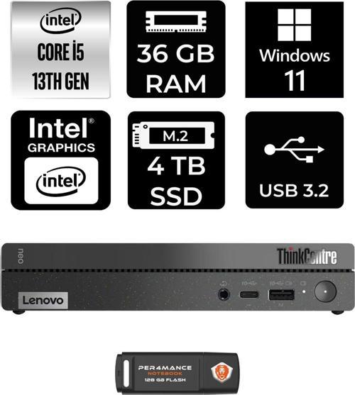 Thinkcentre 50Q Gen 4 İ5-13420H 36Gb Ram 4Tb Ssd W11Home 12Ln0048Tr Mini Pc & Per4 Bellek