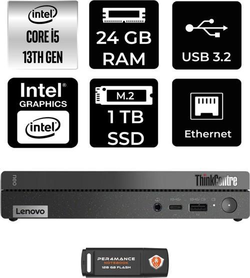 Thinkcentre 50Q Gen 4 İ5-13420H 24Gb Ram 1Tb Ssd Fdos 12Ln0048Tr Mini Pc & Per4 Bellek