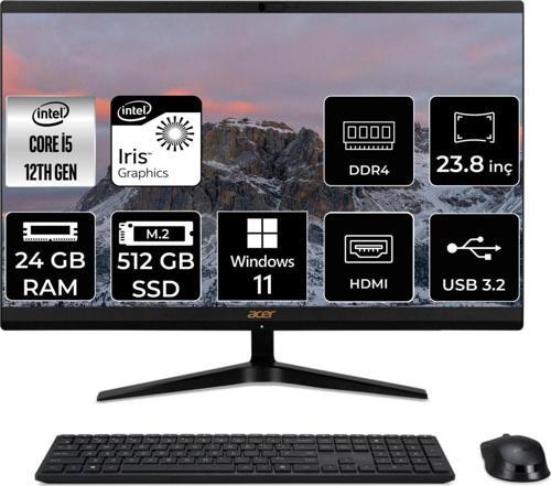 Acer Aspire C24-1700 İ5 1235U 24Gb Ram 512Gb Ssd 23.8" Fhd W11H All In One Pc Dq.Bjwem.006