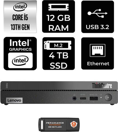 Thinkcentre 50Q Gen 4 İ5-13420H 12Gb Ram 4Tb Ssd Fdos 12Ln0048Tr Mini Pc & Per4 Bellek