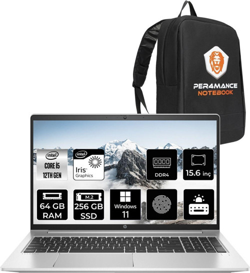 Probook 450 G9 İ5 1235U 64Gb 256Gb Ssd 15.6" Fhd W11Home 6S6Z1Ea & Per4 Çanta