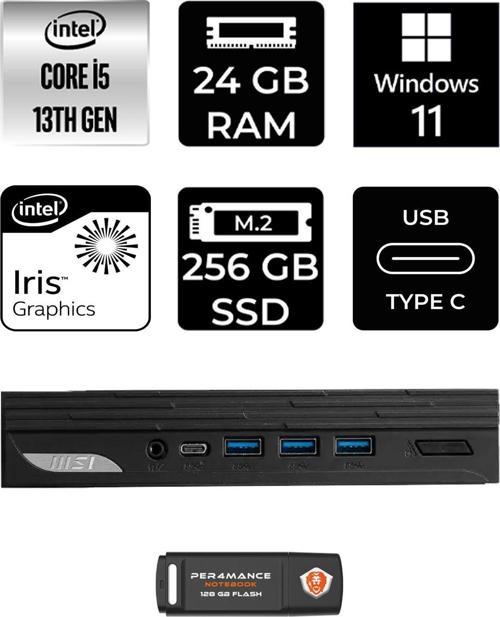 Pro Dp10 Intel Core İ5 1340P 24Gb 256Gb Ssd W11P Mini Pc & Per4 Usb Bellek 13M002Eup371