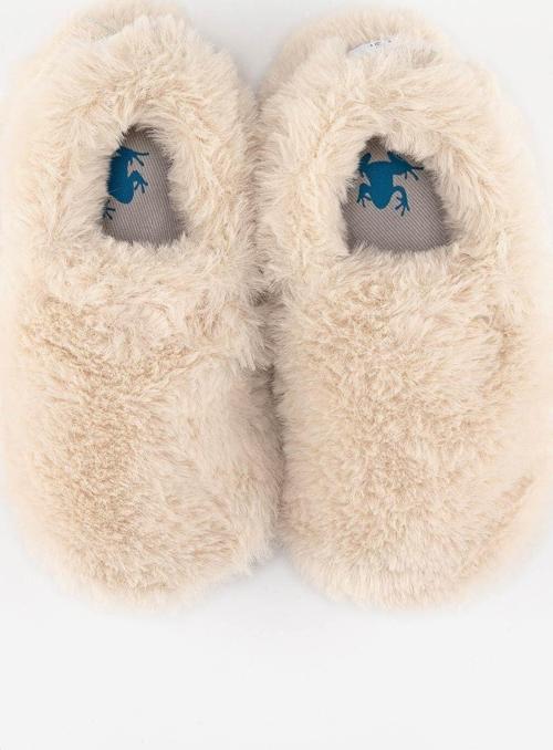 Furry Furry Kırık Beyaz Kürk Barefoot Patik