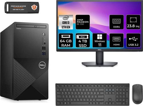 Vostro 3910 Aen3910S250 İ3 12100 64Gb Ram 4Tb Ssd Rx550 4Gb 23.8" W11H Masaüstü Bilgisayar