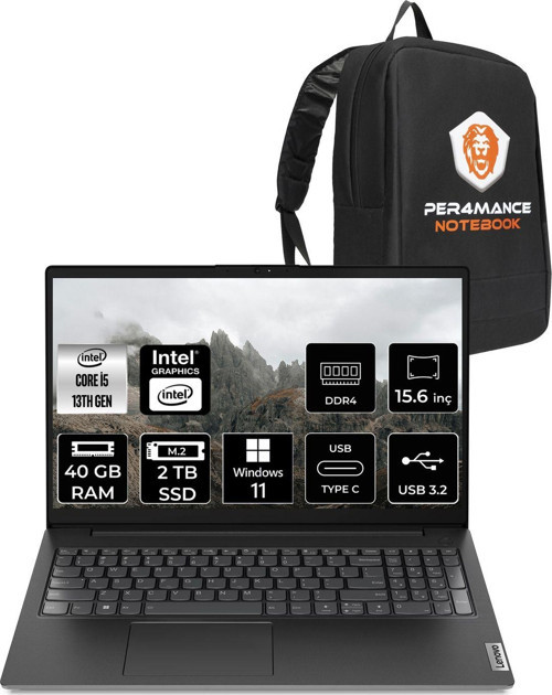 V15 G4 İ5 13420H 40Gb 2Tb Ssd 15.6'' Fhd W11Home Dizüstü Bilgisayar & Per4 Çanta