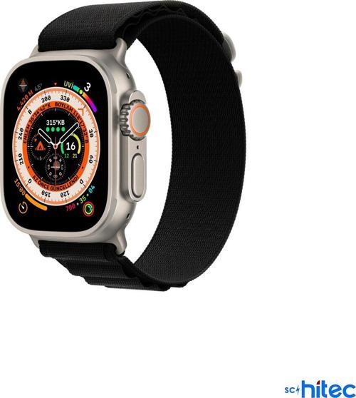 42-44mm Yeni Nesil Apple Uyumlu Akıllı Saat Kordonu Hasır Kancalı Siyah