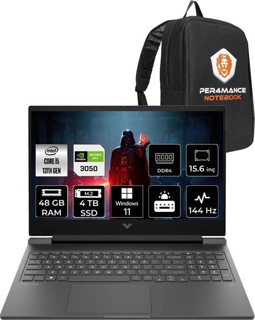 Victus 15 İ5-13500H 48Gb 2Tb+2Tb Ssd Rtx3050/6Gb 144Hz 15.6'' Fhd W11Pro 8W8A2Ea & Per4 Çanta