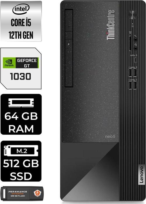 Neo 50T 11Se00Bjtxe597 İ5 12400 64Gb Ram 512Gb Ssd Gt1030 W11P Masaüstü Bilgisayar