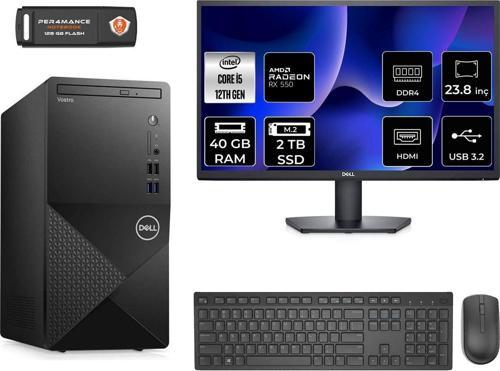 Vostro 3910Mt İ5 12400 40Gb 2Tb Ssd Rx550/4Gb Fdos N7519Vdt3910 & Masaüstü Pc & 23.8" Monitör