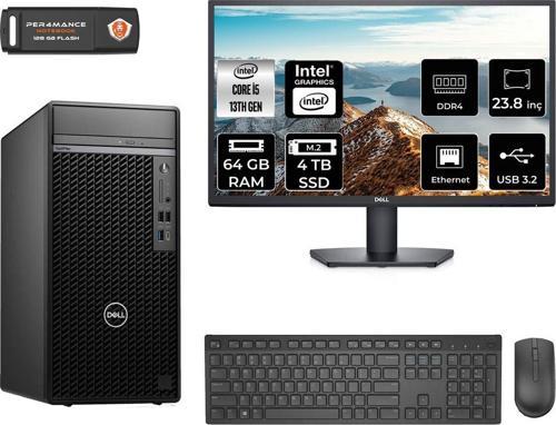 Optiplex 7010Mt İ5 13500 64Gb 4Tb Ssd Fdos N010O7010Mtu Masaüstü Pc & 23.8" Monitör