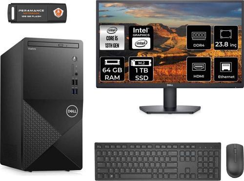 Vostro 3020 İ5 13400 64Gb 1Tb Ssd Gt1030/4Gb W11H N2046Vdt3020Mtu Masaüstü Pc & 23.8" Monitör