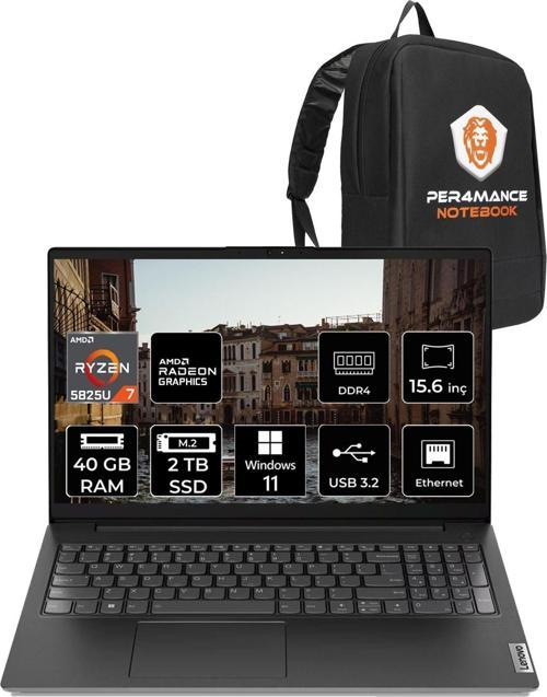 V15 G3 Amd R7 5825U 40Gb 2Tb Ssd 15.6" Fhd W11Home 82Tv004Mtx & Per4 Çanta